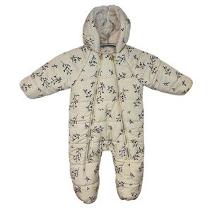 Jessica Simpson Baby Girl’s Print Pramsuit with Fleece Lined Hood Size 24M